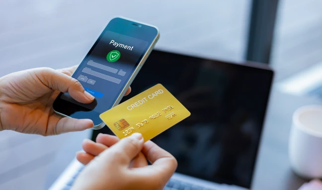 mobile and card payment displayed